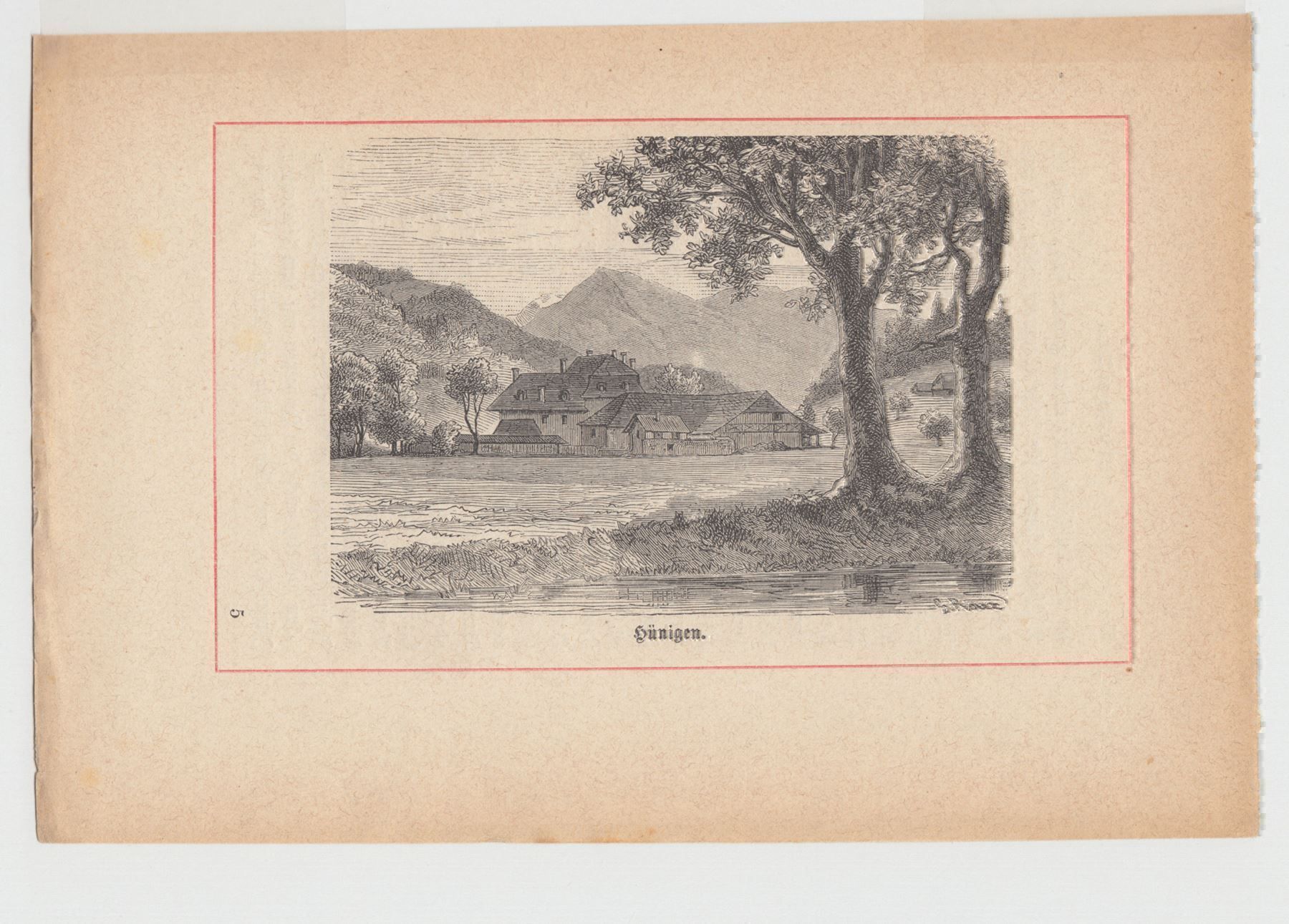 Incisioni: HÜNIGEN, HOLZSTICH 1875 – Antico da Grüningen venduto da Kartensammler 2