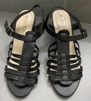 Sandalette, Gr. 38, schwarz mit Absatz, neu