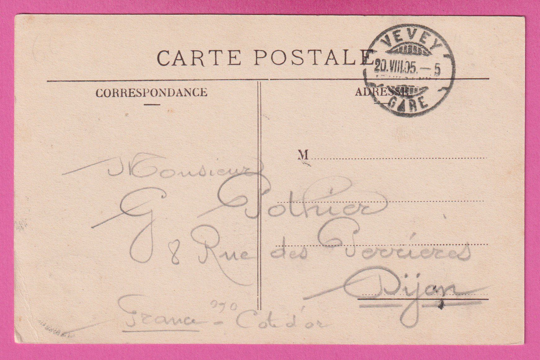 Cartes postales: Vevey gel 1905 – D'occasion à Einsiedeln par dillie 1