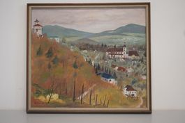 Ölgemälde Sign. H. Klose 1957 Landschaft Herbst gerahmt S005
