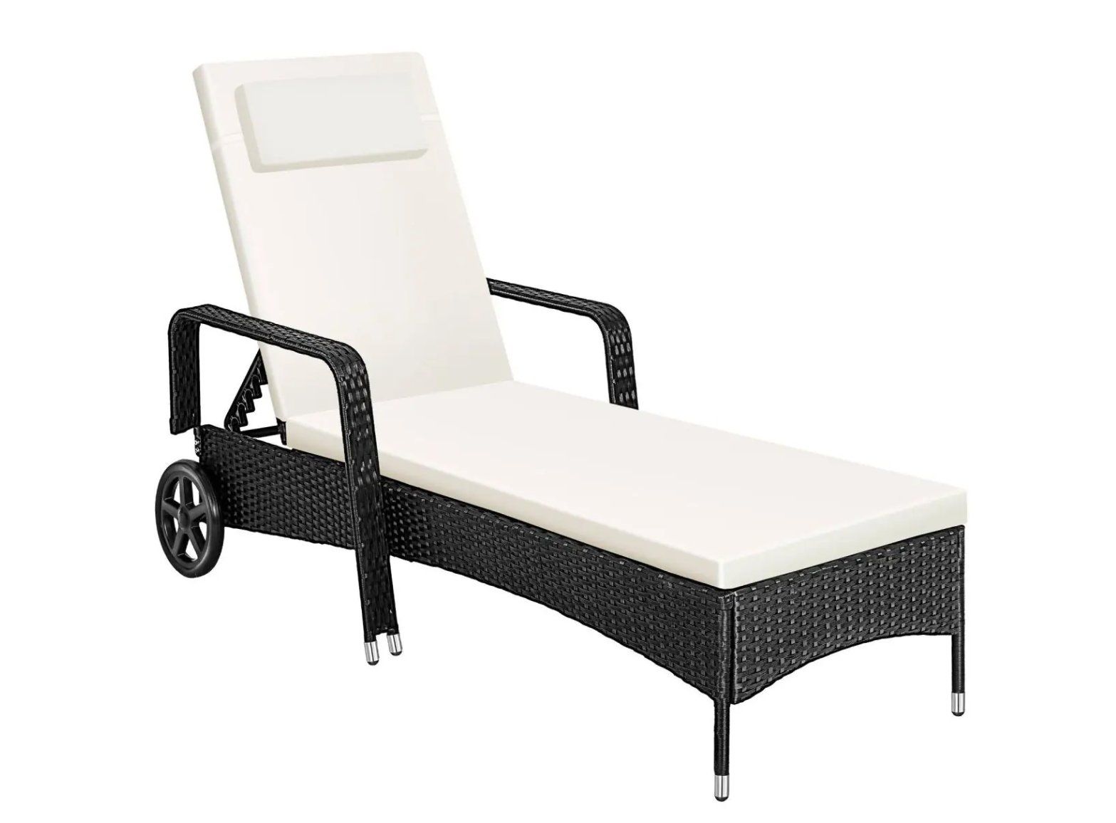 Sedie a sdraio: Rattan Sonnenliege schwarz/beige – Nuovo (secondo la descrizione) da Steinhausen venduto da Retourenprofis 1