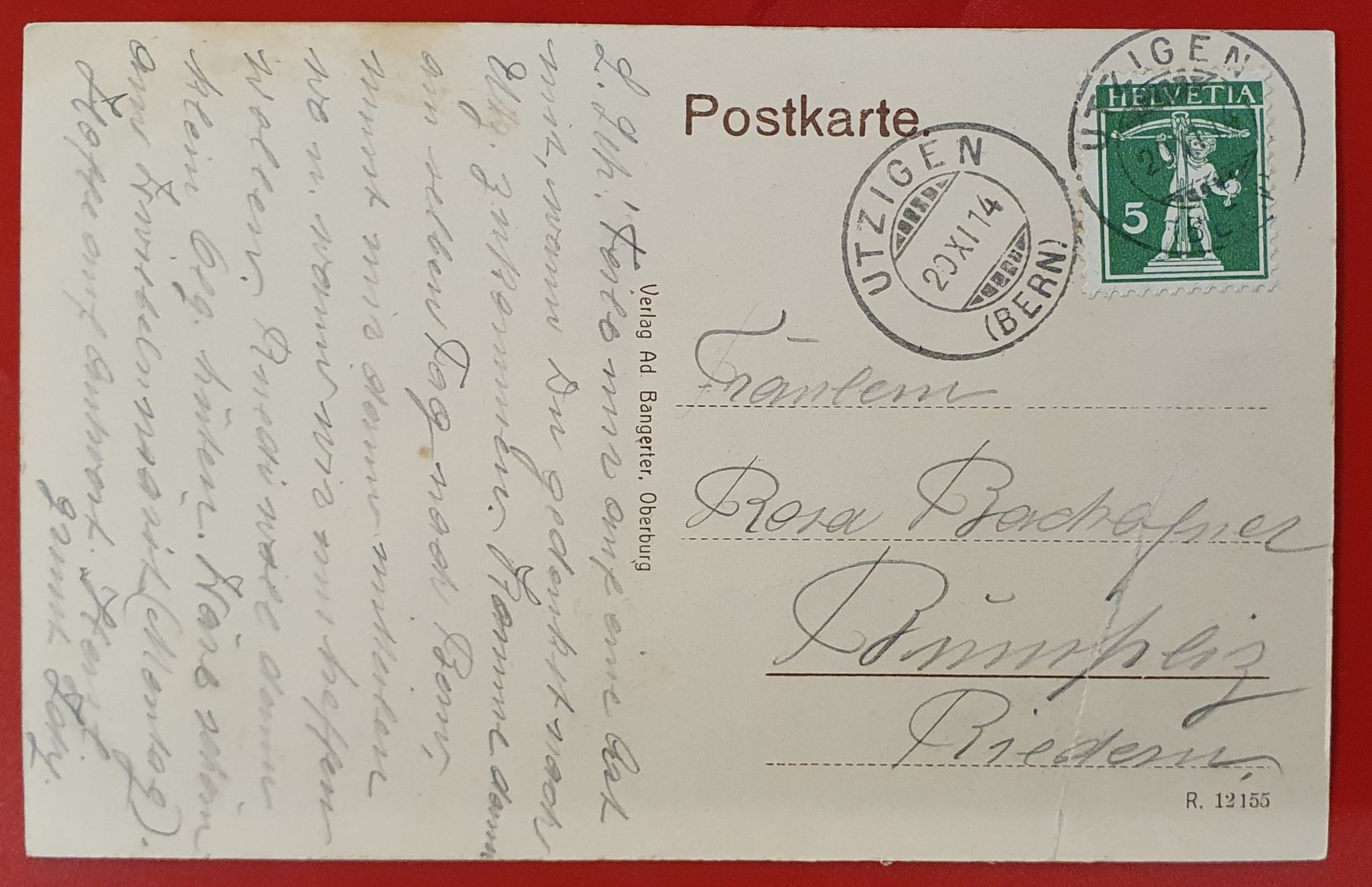 Ansichtskarten: Gruss aus Utzigen 1914 – Gebraucht aus Kreuzlingen von Rschweiz1 1