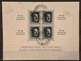 Deutsches Reich 1937 Block 9 Reichsparteitag gestempelt