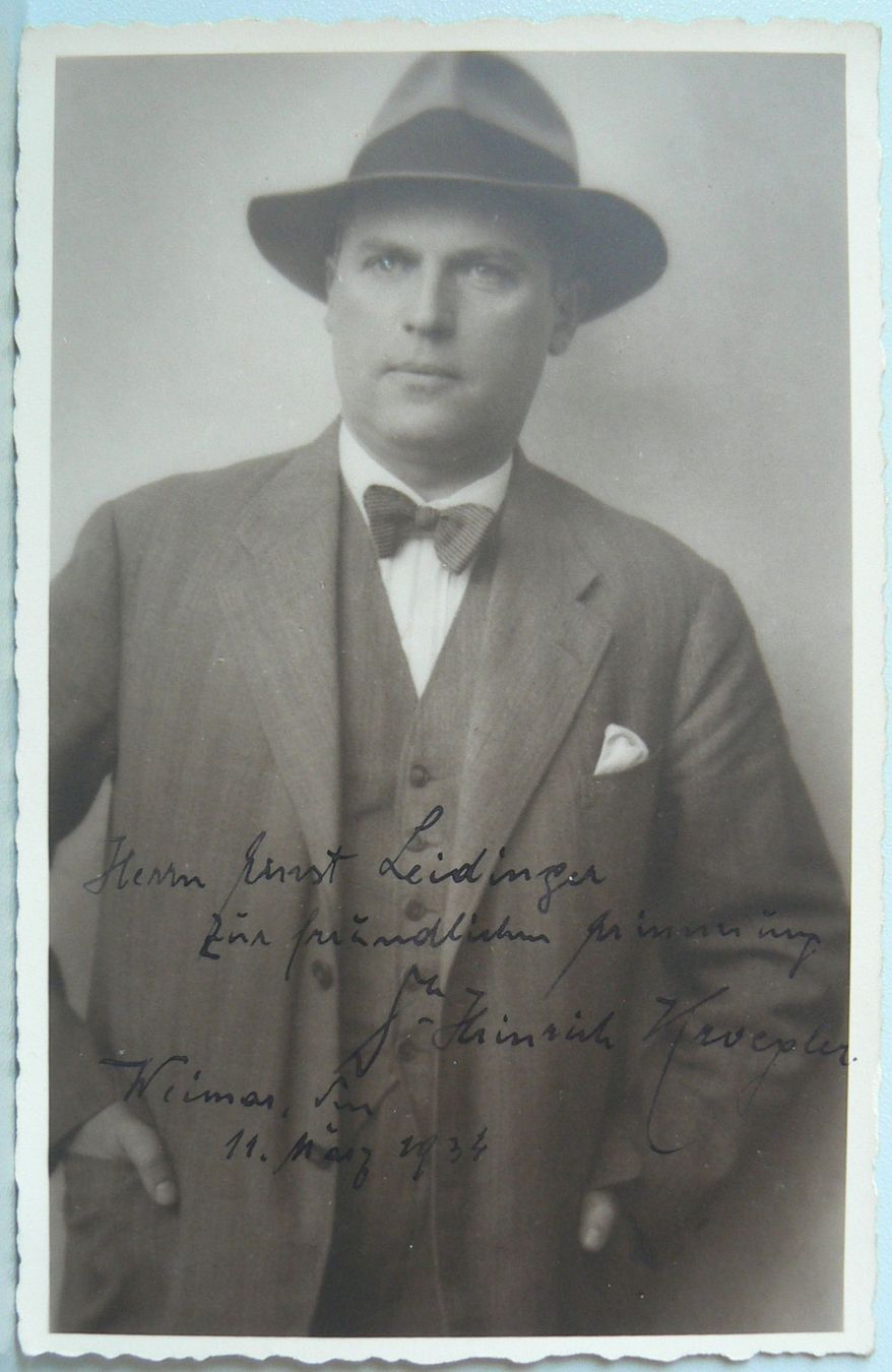 Autografi: Heinrich Krögler - Sänger - Autogramm – Usato da Dietikon venduto da cyranos.ch
