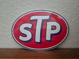 Emailschild STP Motorrad Logo Werkstatt Emaille Schild Retro