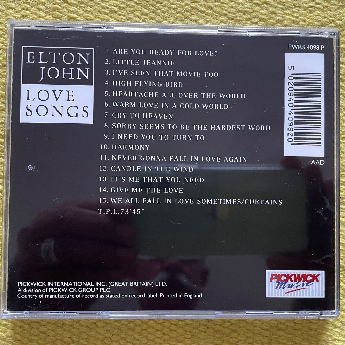 CD: ELTON JOHN-LOVE SONGS – Usato da Rorschacherberg venduto da CD-Roli 1
