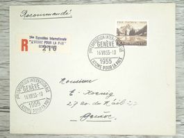 TR102 Enveloppe + Timbre Suisse 1955