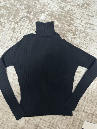 Rollkragenpullover Zara Knit gerippt schwarz Grösse L