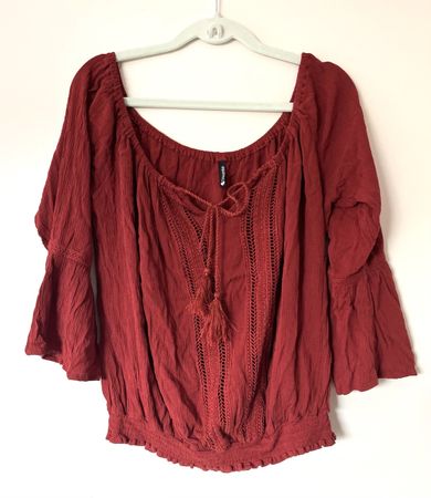 Schöne Boho Bluse in rostrot / Gr M / Mittelalter Markt