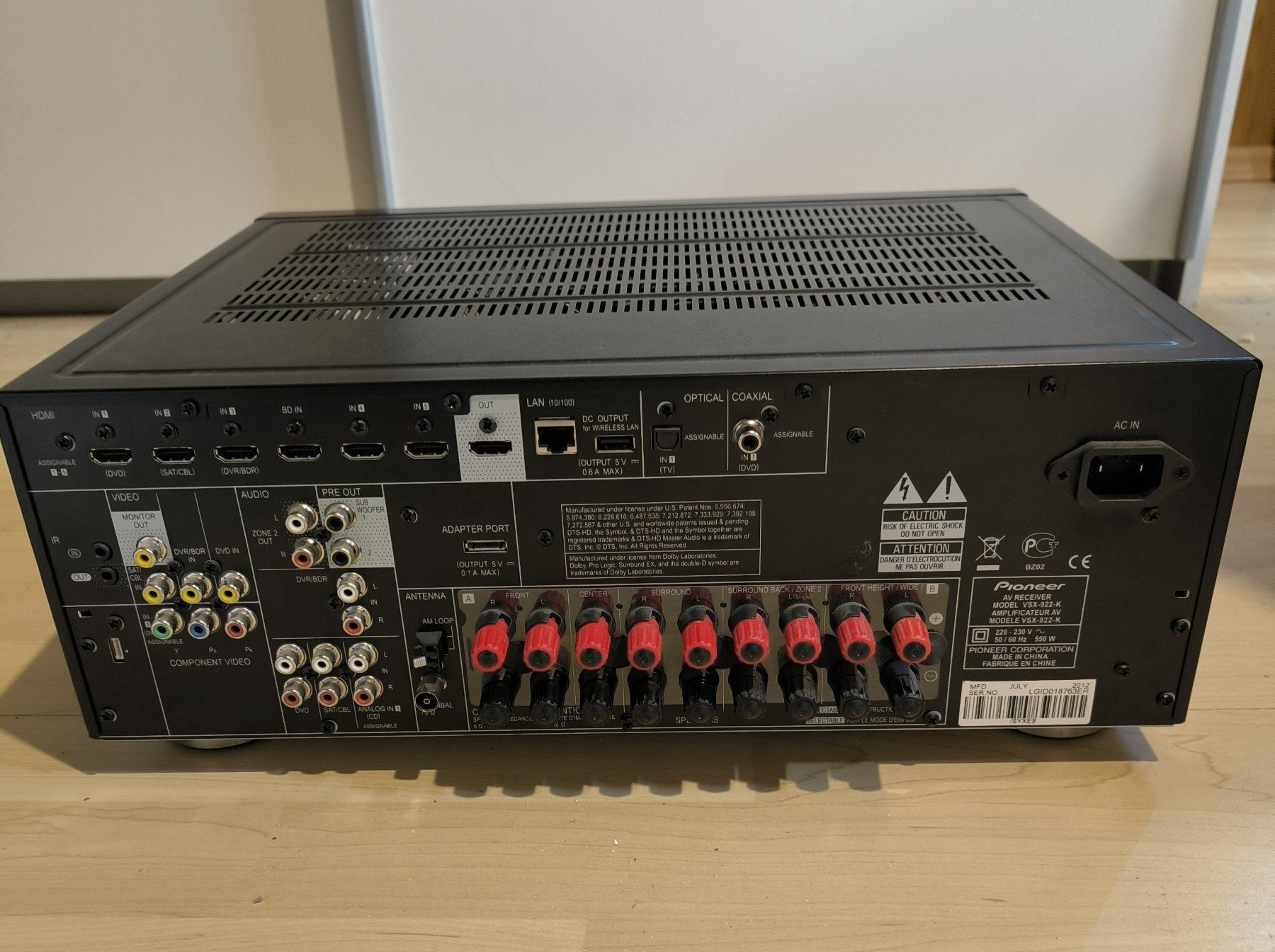 Pioneer Ricevitori: Pioneer 7.1 Receiver VSX-922-K – Usato da Trüllikon venduto da Betsm 2