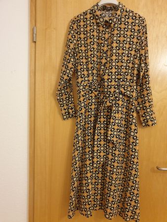 Robe King Louie, 36, viscose, excellent état,beige,noir,brun