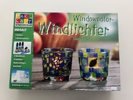 Bastelset für 2 Windlichter mit Windowcolor-Farben