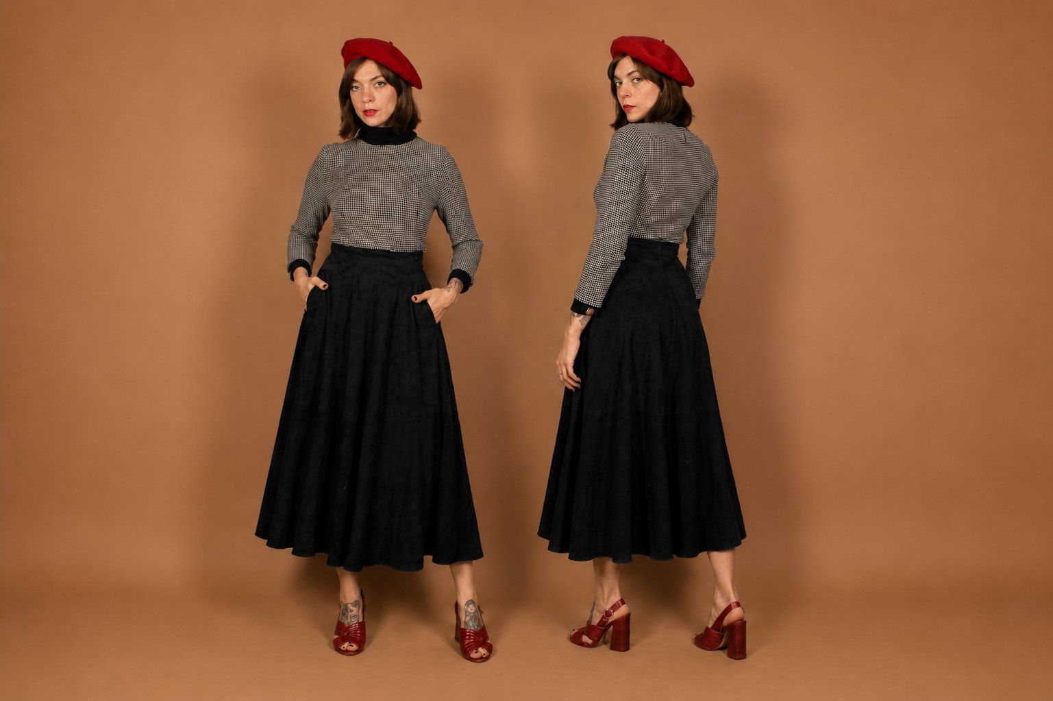 Röcke: 1970s Maxi Suede Leather Skirt - Size S – Gebraucht aus Hombrechtikon von BAZ-Vintage
