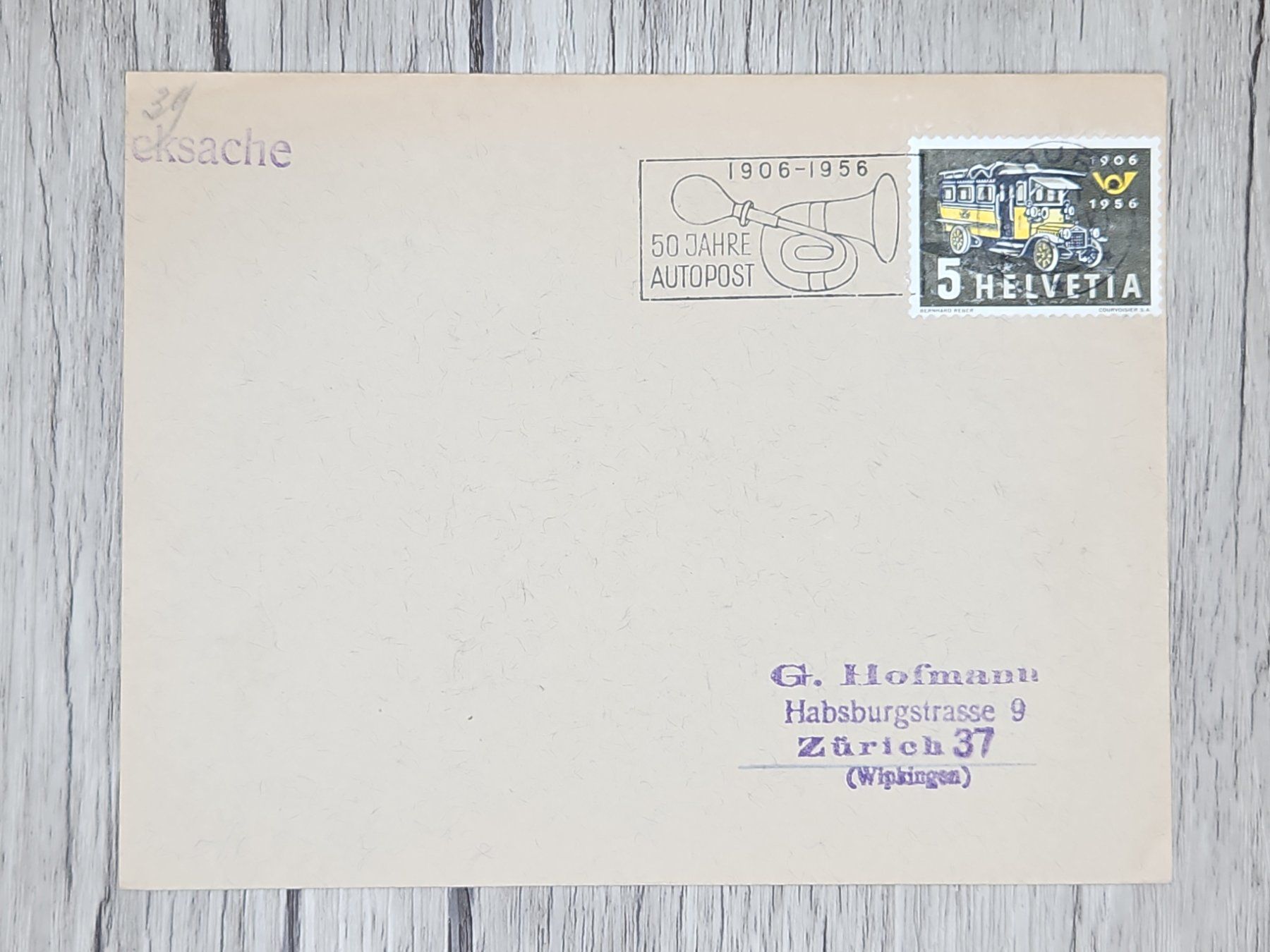 Alle Briefmarken: CL13 Enveloppe + Timbre Suisse 1956 – Gebraucht aus Cousset von Patrick_Collections