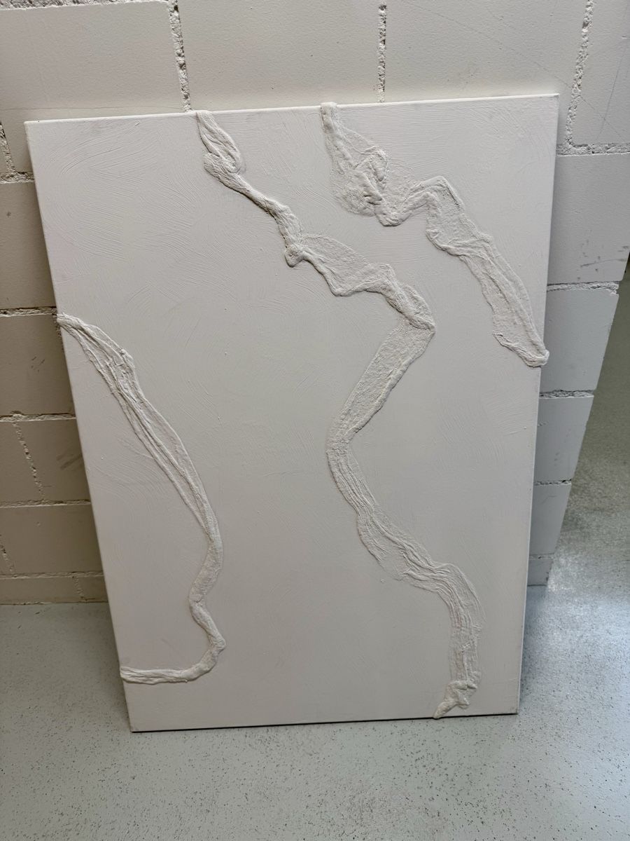 Tableaux: White textured artwork abstract design canvas art – D'occasion à Steffisburg par mina-pam