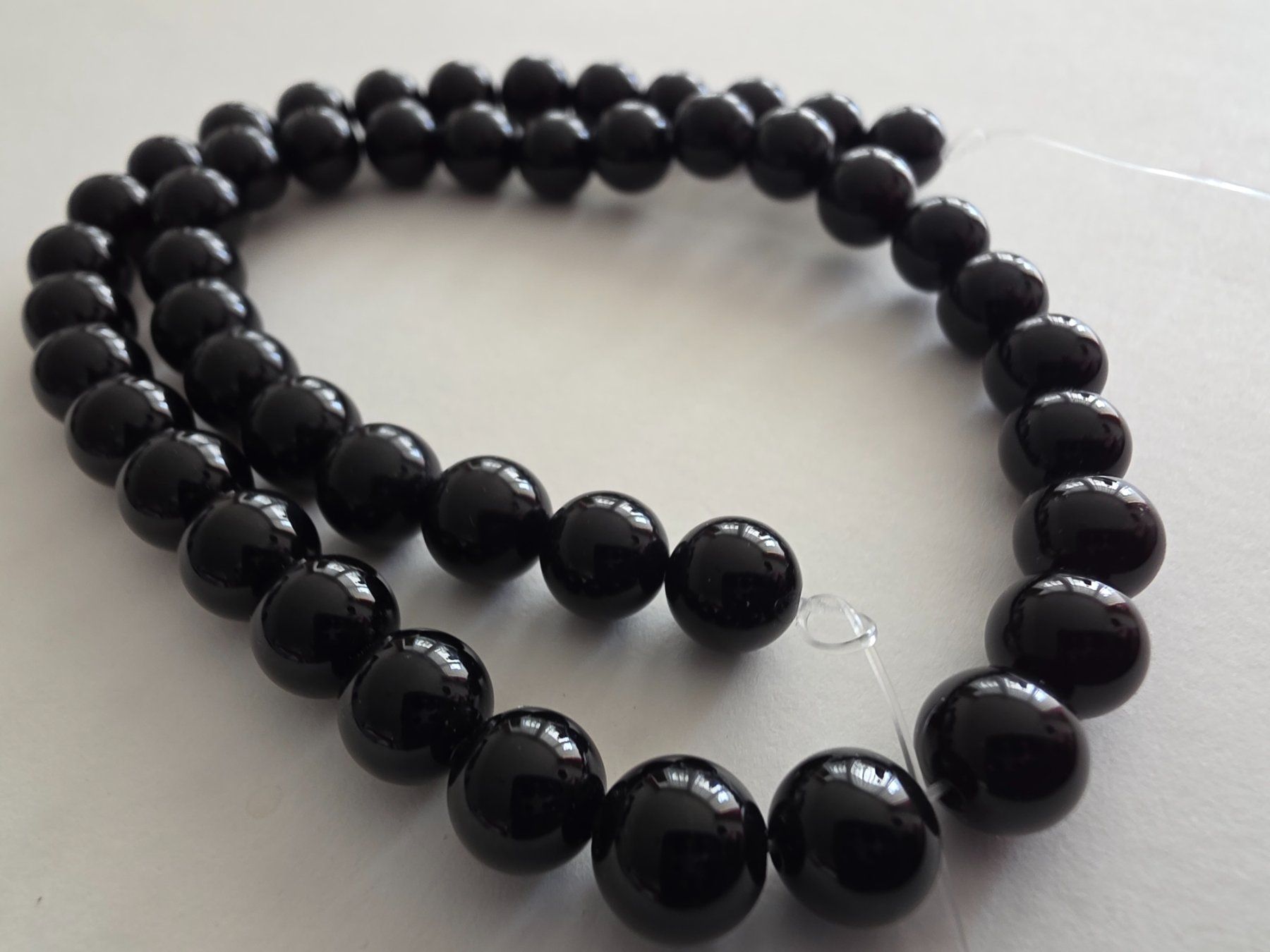 Minerali & Pietre curative: Onyx schwarz 8mm. Strang – Nuovo e nell'imballaggio originale da Menziken venduto da Mirager 1