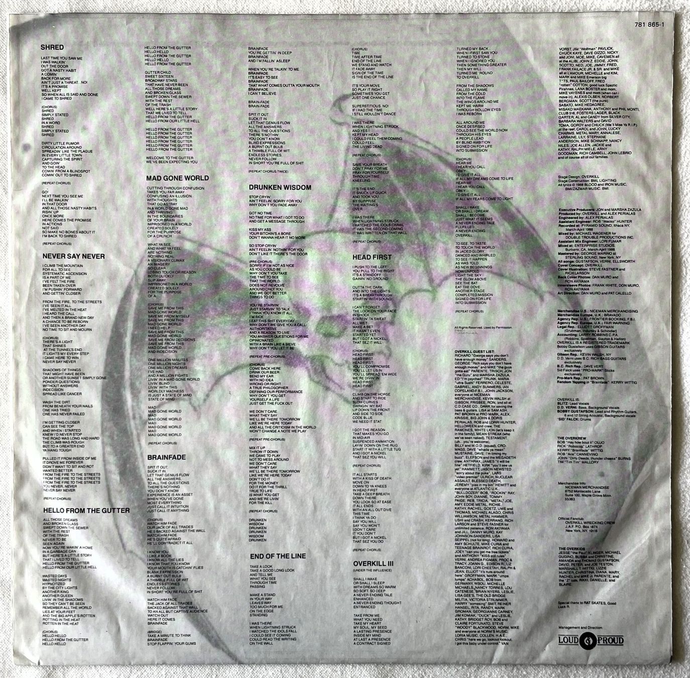 Schallplatten: Overkill – Under The Influence - LP - 1988 - First Press – Gebraucht aus Uster von Zardodel 7
