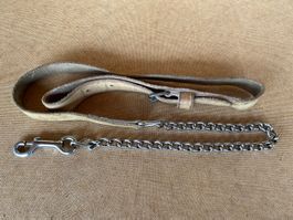 schöne Leder Führleine mit Kette für Pferde