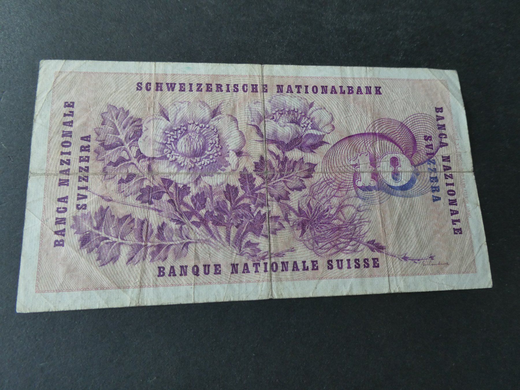 Banconote: Schweiz 1955,  10 Franken – Usato da Hinterforst venduto da Rohusri 1