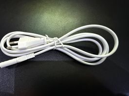 Netzkabel C7 auf T26, 1.3m, Weiss, Kabel 230 V, Fabrikneu