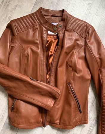 Damen Nappa Lederjacke AJC braun gesteppt gebraucht Zustand