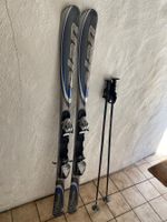 Skis et fixations élan taille 160cm + bâtons 120cm