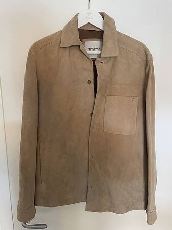 Tods Suede Leather Overshirt / Shirt Jacket  Sand Beige