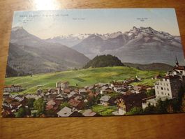 Leysin, Vue sur les Alpes, um 1920, farbig, ungelaufen