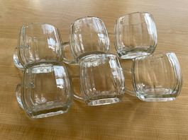 6 alte Schweizer Biergläser / Rugeli /Humpen mit Henkel