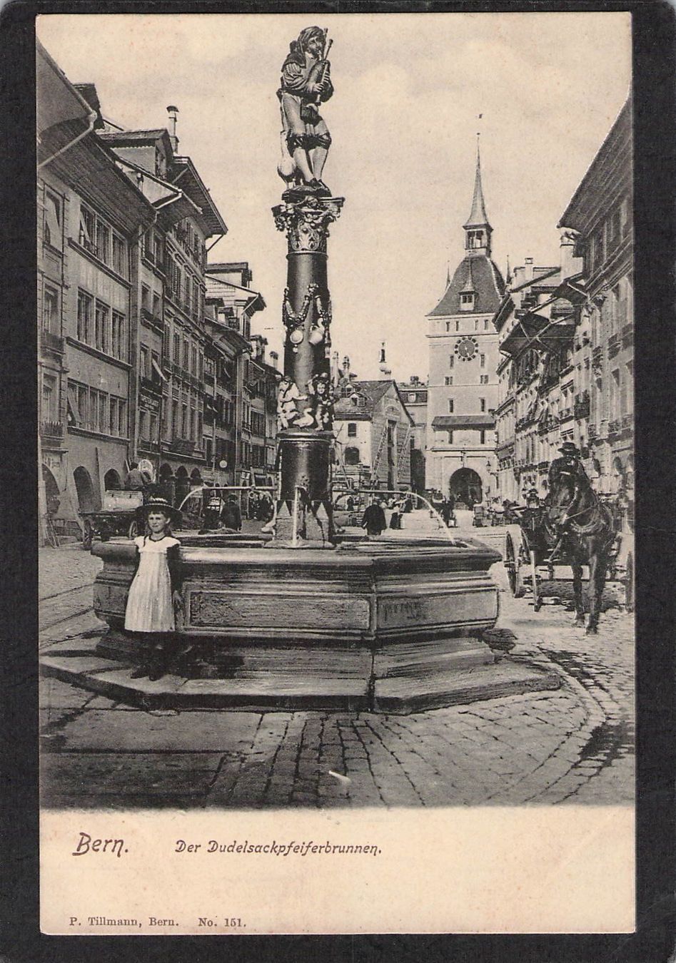 Cartoline postali: - Bern , Der Dudelsackerpfeiferbrunnen,. – Usato da Reichenburg venduto da Pipo-67