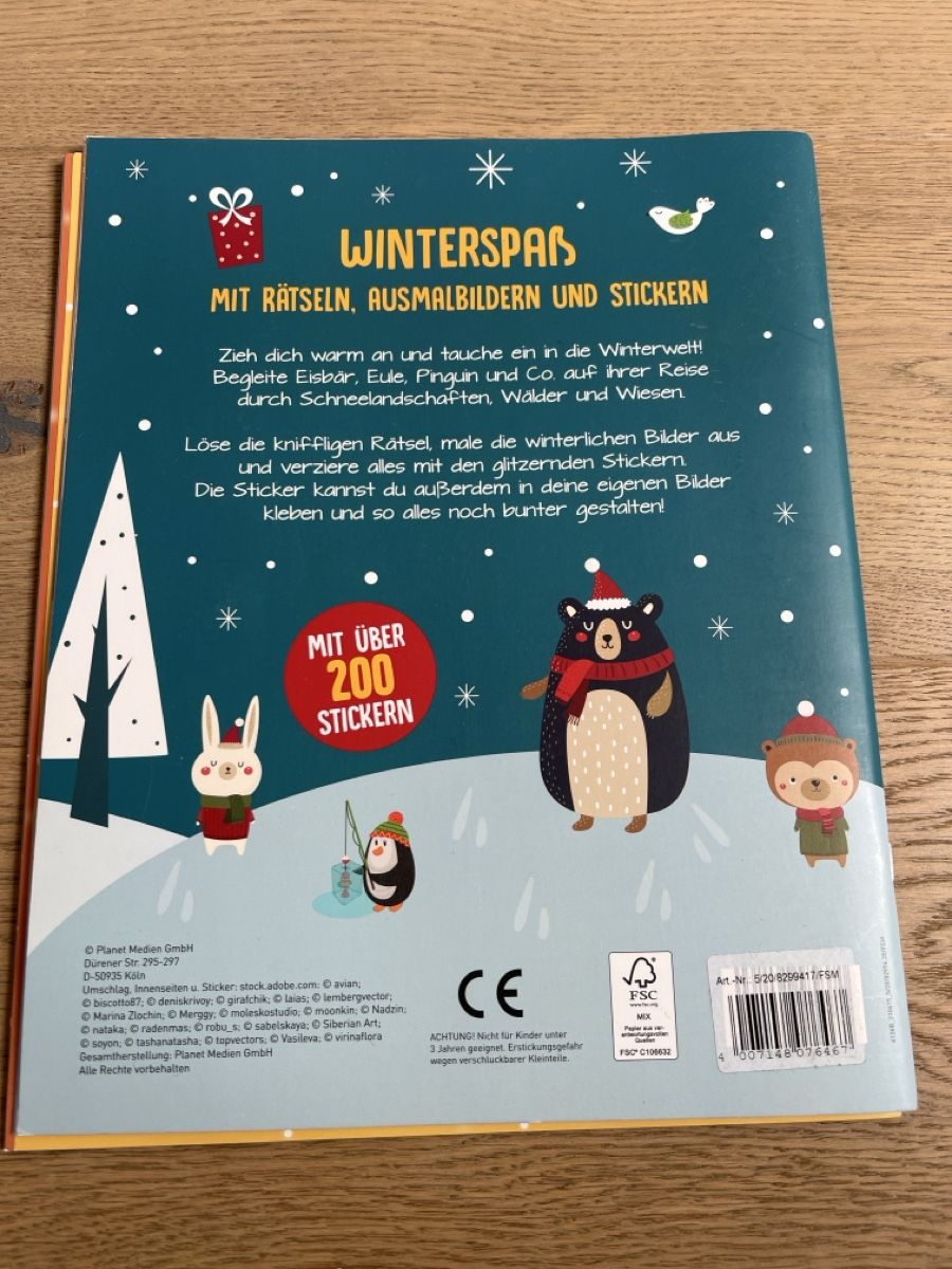 Libri: Wintertiere Rätsel-, Mal- & Stickerbuch mit 200+Sticker – Usato da Oensingen venduto da katepe 6