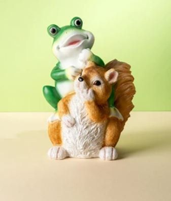 Statuette: Frosch / Eichhörnchen (23 cm) – Nuovo e nell'imballaggio originale da Langenbruck venduto da Gumsi 1