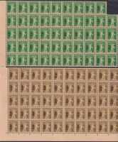 1930, Nr.180+181, 50er-Halbbogen - selten grosse Einheiten