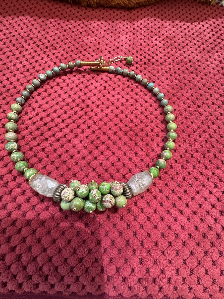 Catenine: Choker mit Variscit und Prehnit, Unikat – Nuovo e nell'imballaggio originale da Kriens venduto da Hortensie6 2