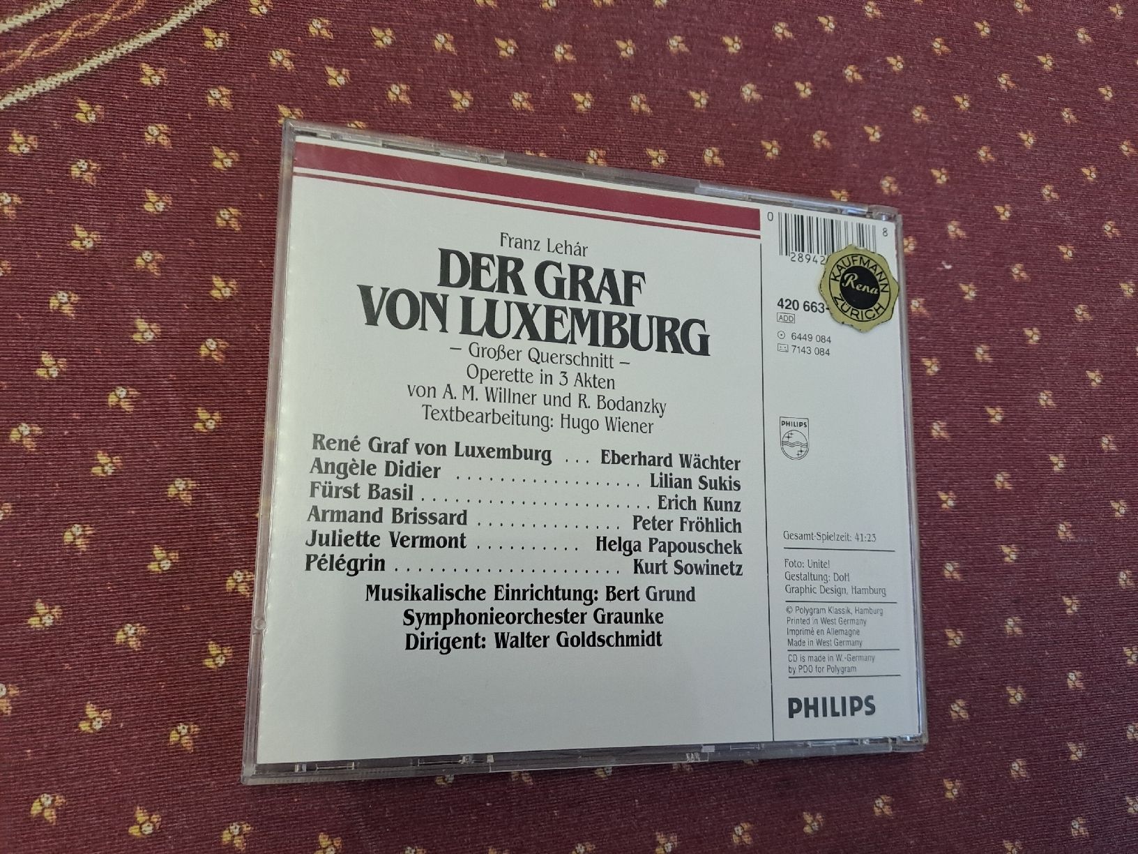 CDs: Der Graf von Luxemburg CD – Gebraucht aus Zürich von Schoebi19 2