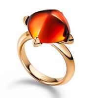 Bague BACCARAT-Paris „Médicis“ Brun-Orange, Argent plaqué or