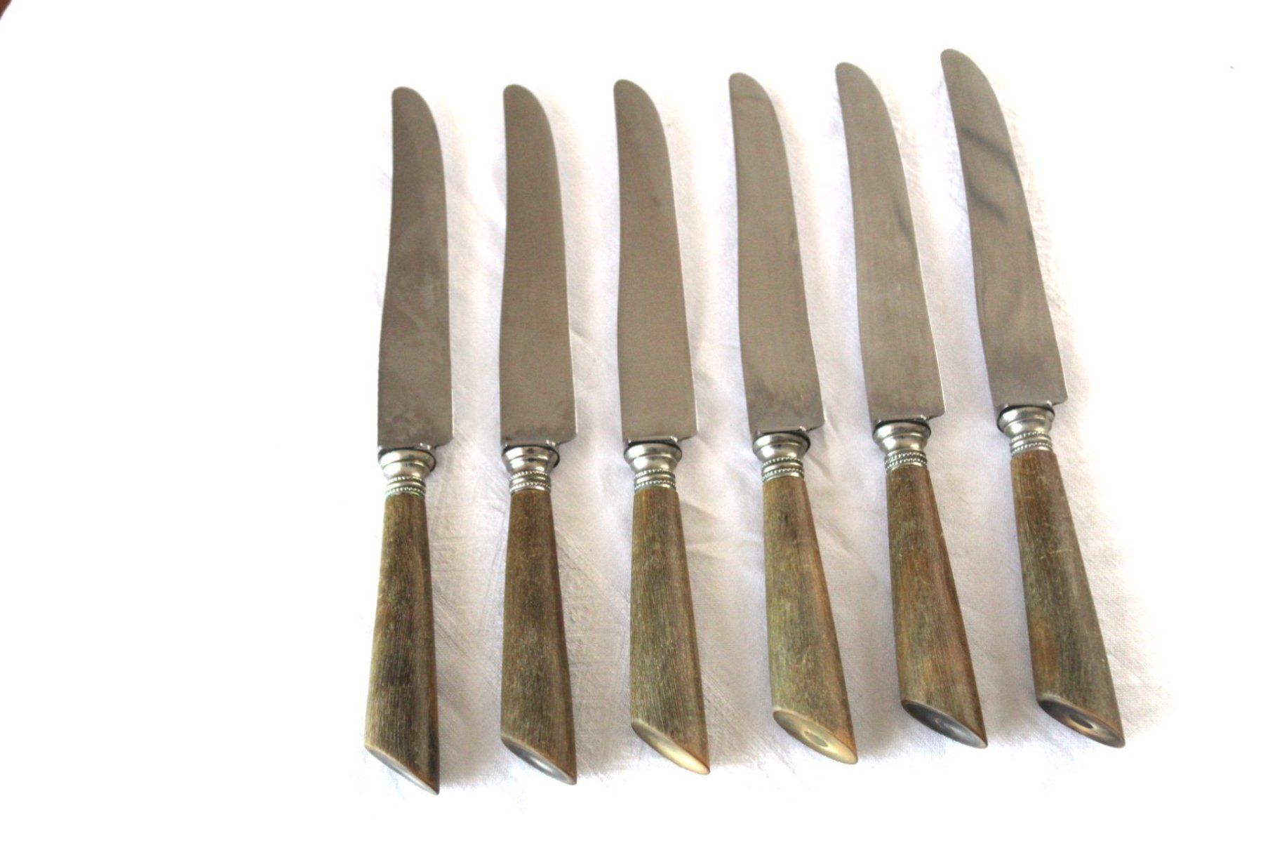 Besteck: Vintage , 6 Messer mit Horngriffe, 50er – Gebraucht aus Locarno von fripui 2