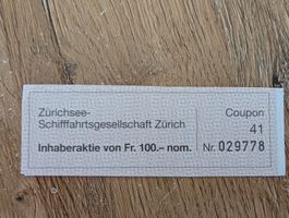 Coupon Zürichsee Schiffahrtsgesellschaft Zürich Inhaberaktie