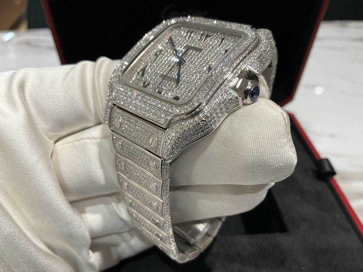 Cartier Orologi: Cartier Santos Iced out – Nuovo (secondo la descrizione) da Schaffhausen venduto da glamour-shop 4
