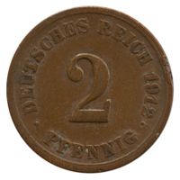 Deutschland Kaiserreich 2 Pfennig 1912 F