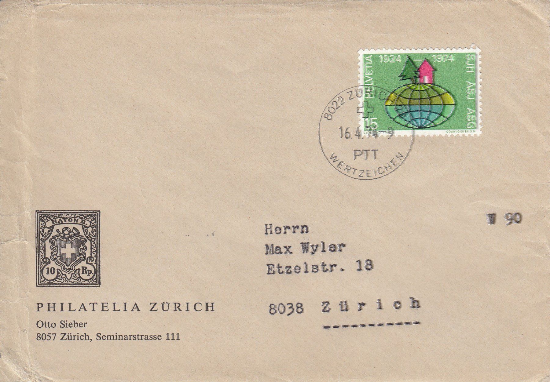Tutti i francobolli: 1974 3 Briefe u.a. Feldpost Kaserne ZH – Usato da Spreitenbach venduto da Mustang_1105