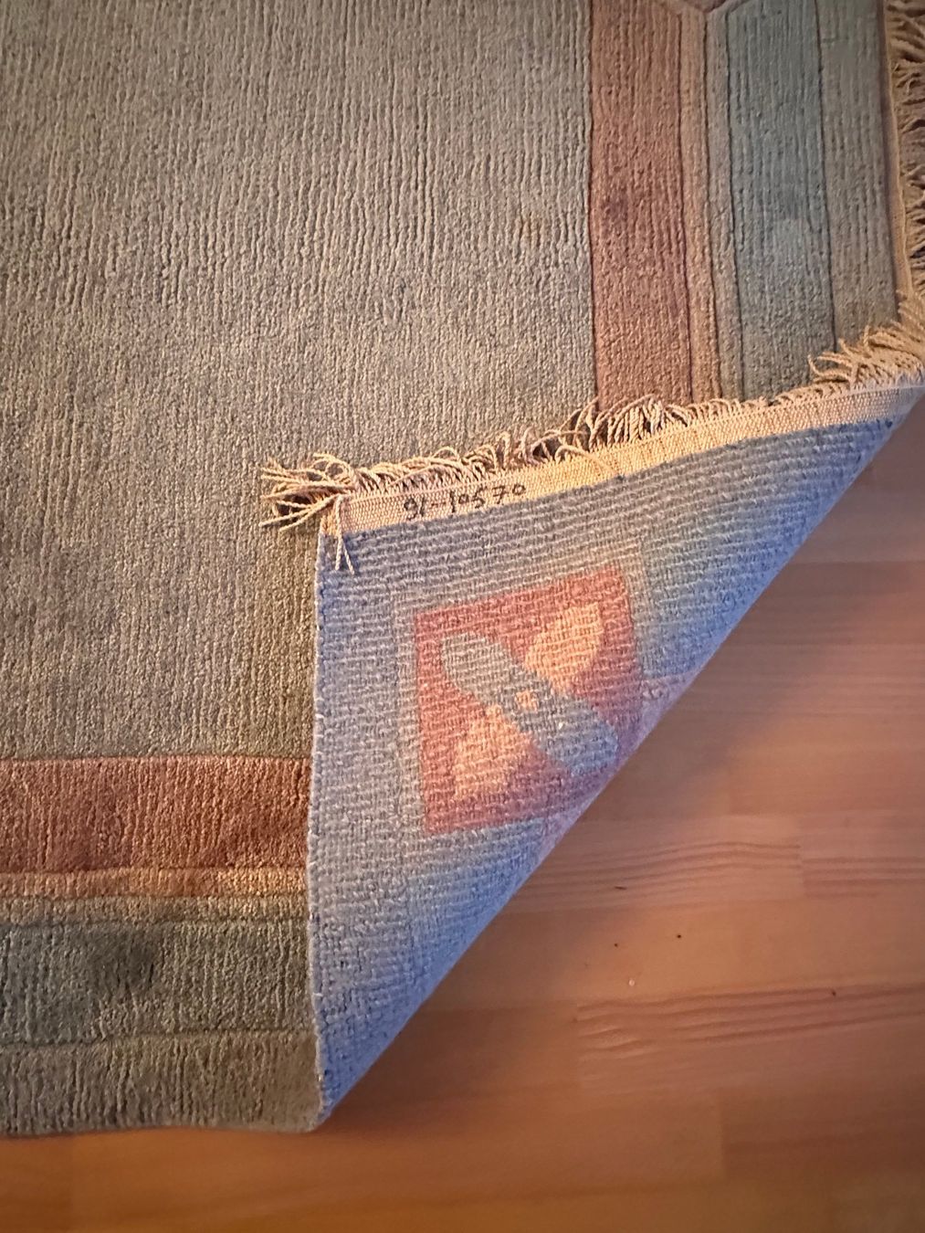 Tappeti: Moderner Teppich mit Fransen blau rot gemustert gebraucht – Usato da Kirchlindach venduto da nurapolis 3