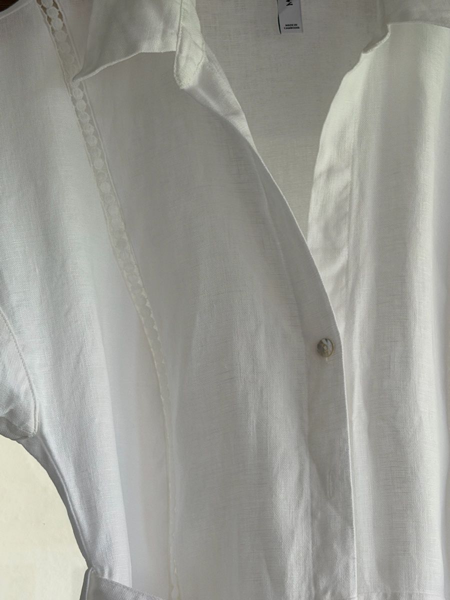 Mango Vestiti: Abito Mango bianco in lino nuovo – Nuovo (secondo la descrizione) da Cademario venduto da Iby_30 3