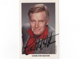 Autogrammfoto von Schauspieler Charlton Heston USA †