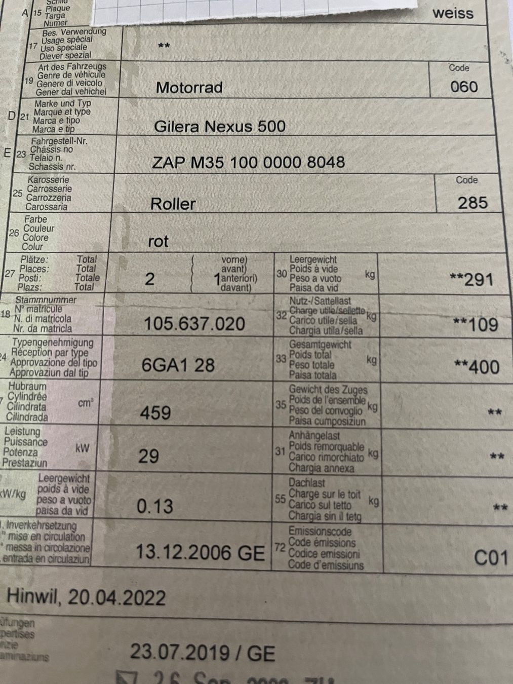 Gilera Strada: Gilera Nexus 500ccm – Usato da Rorbas venduto da Retorut 5