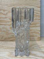 Brutalistische Eisglas-Blockvase Nachtmann Bleikristall
