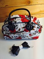 Handtasche Totenkopf Rosen Muster neu mit Trageriemen