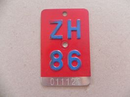 Velonummer Velo Rad ZH 1986 Zürich 86 Nummer Geschenk Bike
