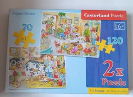 Castorland Puzzle 2x Tierarzt 70 & 120 Teile - Neuwertig