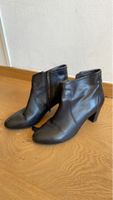 Elegante Damen Echt-Leder Stiefeletten, Schwarz, Grösse 38.5